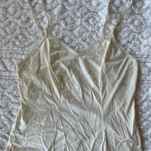 Vanity Fair Vintage Lace-Trim Satin Yank Top